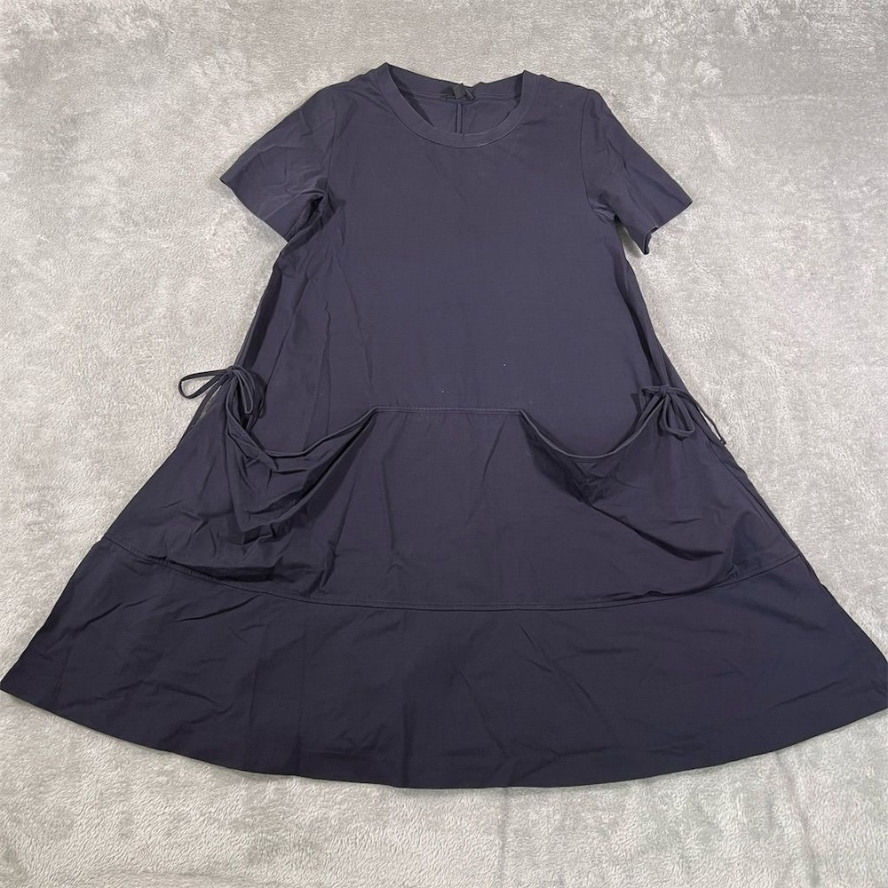 COS Women's XS Blue A-Line Midi Dress with Tied Pockets - Picture 1 of 8
